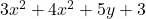 3x^2 + 4x^2 + 5y + 3