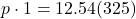 p \cdot 1=12.54(325)