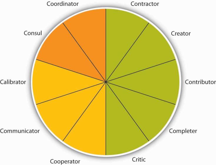 Team Role Typology Chart representing all 10 task roles, social roles, and boundary spanning roles.