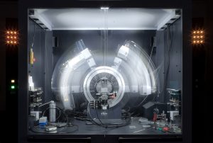 Freeze-frame image of X-ray Diffractometer in action