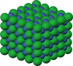 Atomic-level crystal structure of NaCl