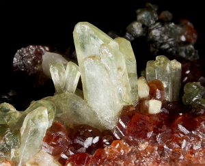 Bladed crystal habit shown in Diopside