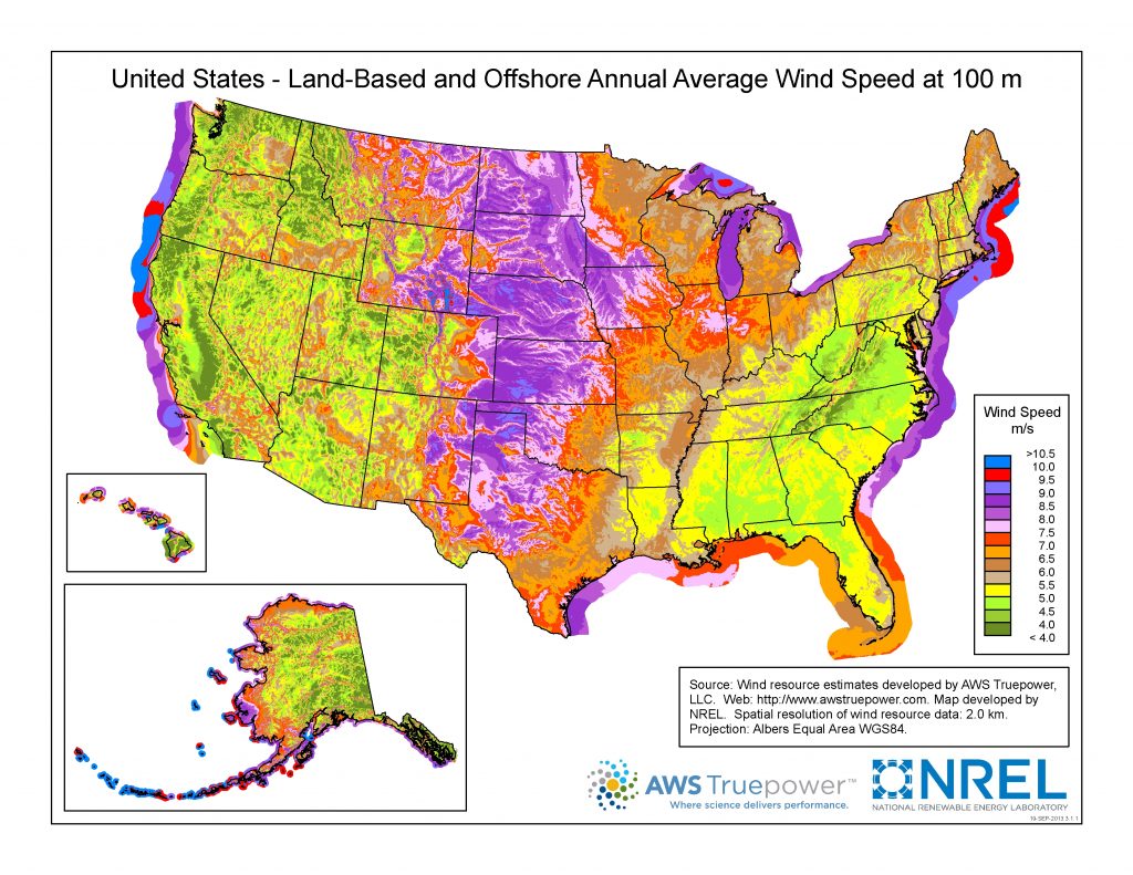 US Wind Power Map