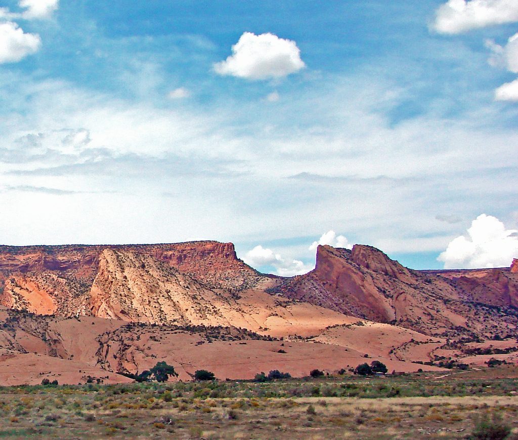A view of the semiarid landscape of the Navajo Nation, Arizona.