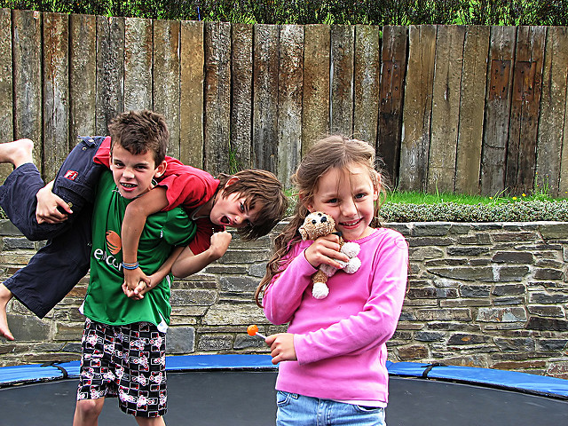 Three kids playing