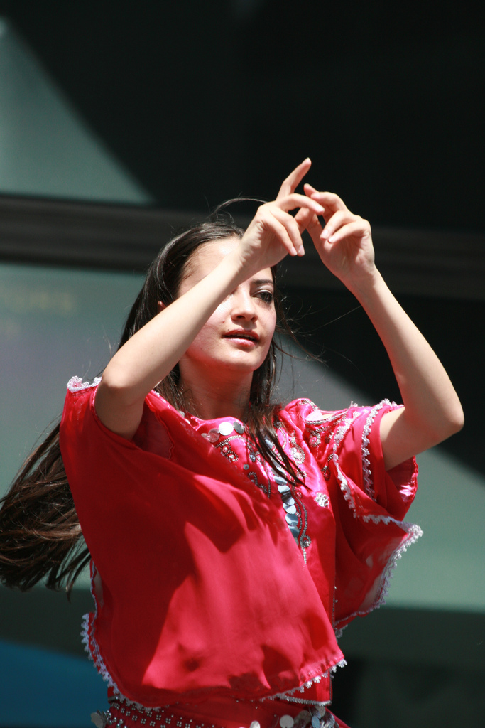 Woman using sign language