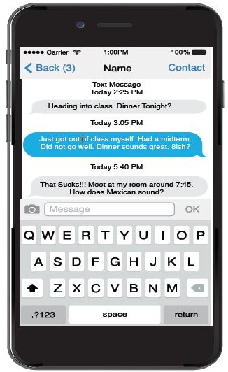 An iphone screen with text messages