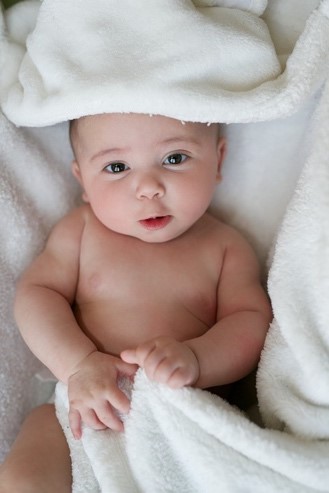 infant after bath