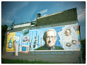 Mural of Noam Chomsky