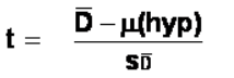 null and alternative hypothesis for dependent t test