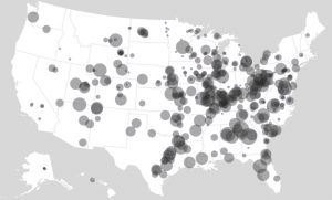 Map shows coal power plants are located in almost every state.