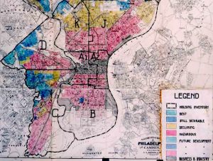 Map of Philadelphia shows different areas with labels such as Best, Still Desirable, Declining, and Hazardous