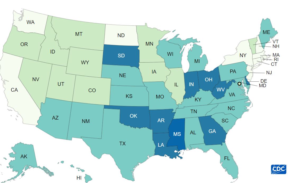 Infant mortality rate by state. 