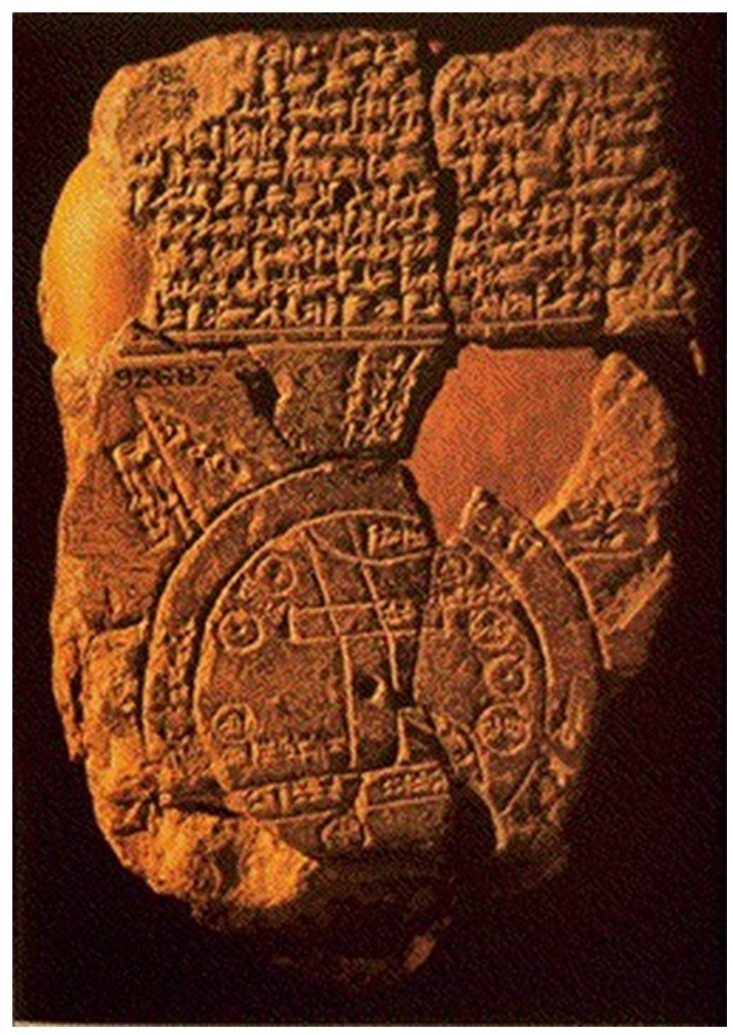 A map carved from stone made around 600 BCE.