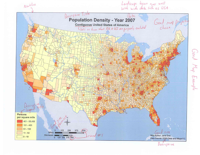 A re-designed population density map of the United States.