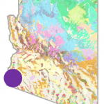 Geologic map of AZ highlighting area around Yuma