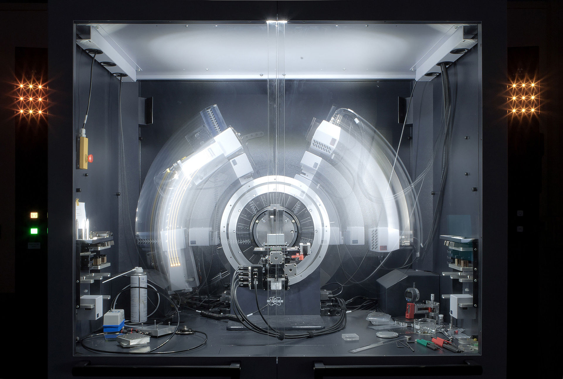 Freeze-frame image of X-ray Diffractometer in action