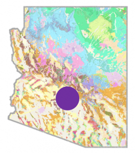 Geologic map with phoenix reference