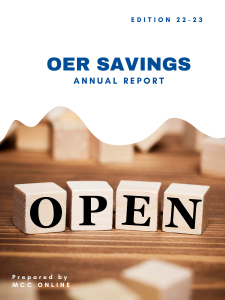 Department OER Savings Report book cover