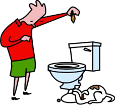 Dead Goldfish- Flush the toilet clipart