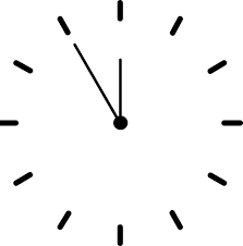 Clock with five to twelve time