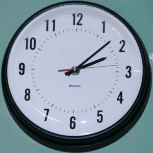 A clock: It is two and seven minutes