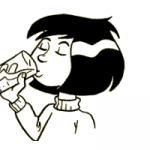 girl drinking a glass of water