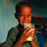 Boy drinking milk