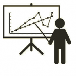 a man showing a chart on a whiteboard