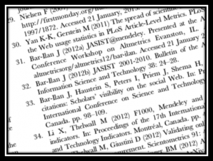 List of citations on a reference page