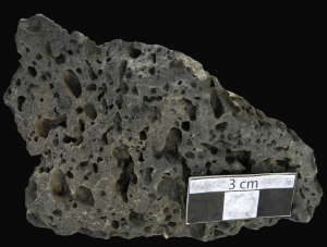 Scoria interactive model. Dark-colored vesicular rock