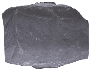 Slate interactive model. Slate is often gray but can be many different colors, is smooth and finely foliated.
