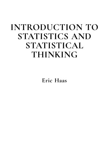 Cover image for Introduction to Statistics and Statistical Thinking