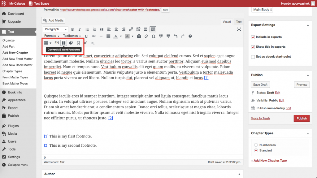 open endnote in word