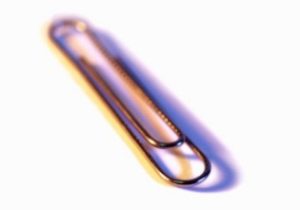 a standard paperclip on a white background