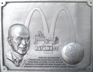 Ray Kroc plaque. Founder of McDonald's.