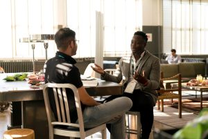 Two men in a business meeting