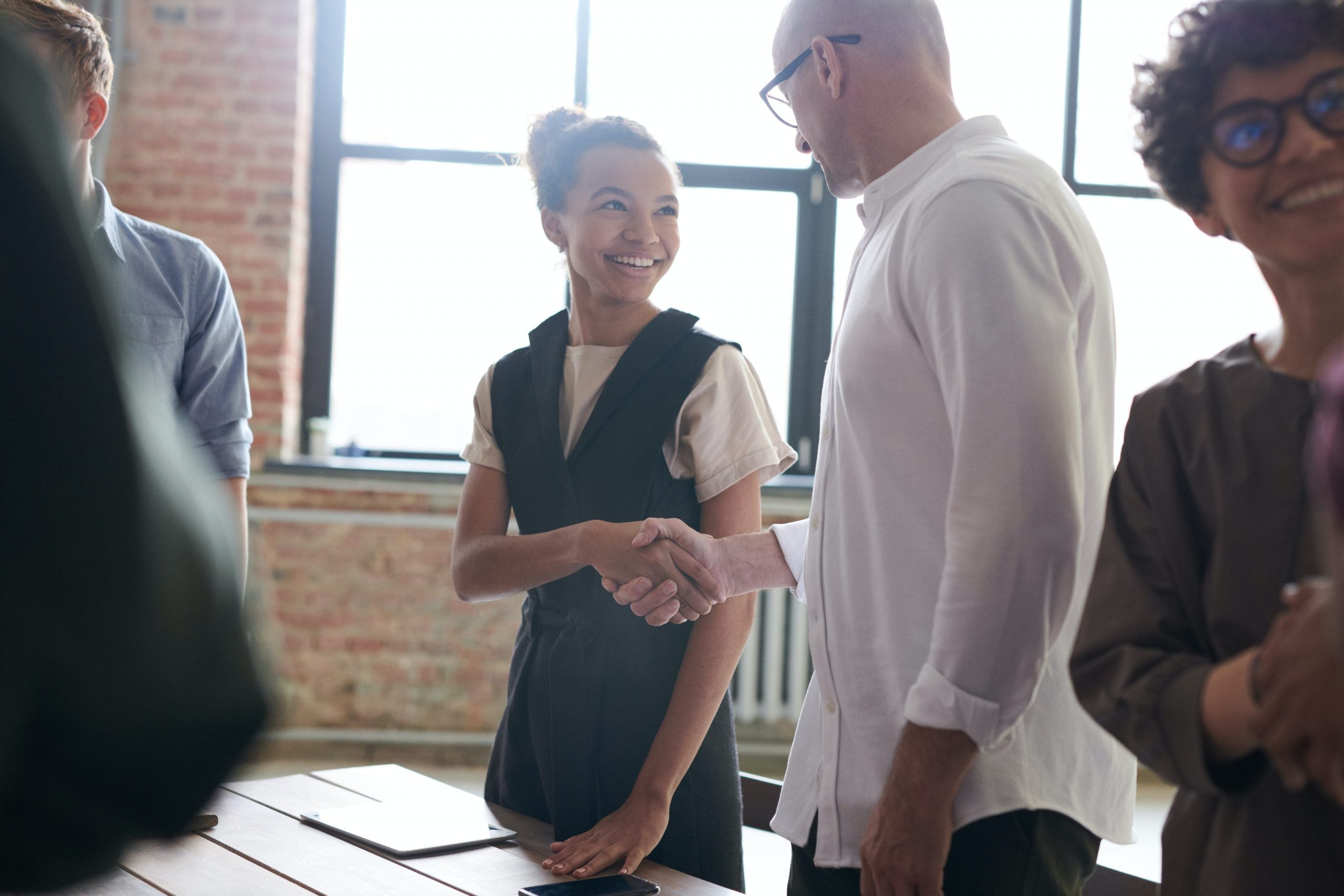 Two people shaking hands