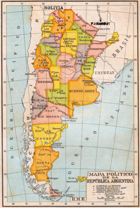 detailed map of Argentina