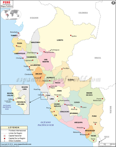 Peru detailed map