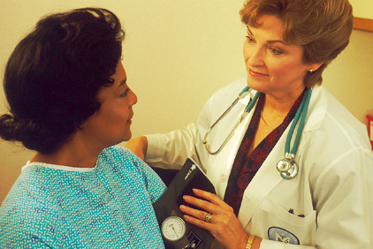 a doctor consults their patient