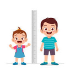 two kids. The boy is taller than the girs