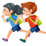 two kids running