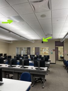 Image of the location of the classroom camera