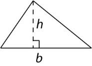 Triangle with height h and base b