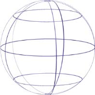 Transparent form of a solid, round figure where every point on the surface is the same distance from the center.