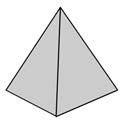 Solid form of a polyhedron with a polygonal base and a collection of triangular faces that meet at a point.