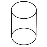 Transparent form of a solid figure with a pair of circular, parallel bases and a round, smooth face between them.