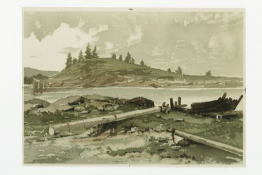 Print of coastline near Boothbay Harbor