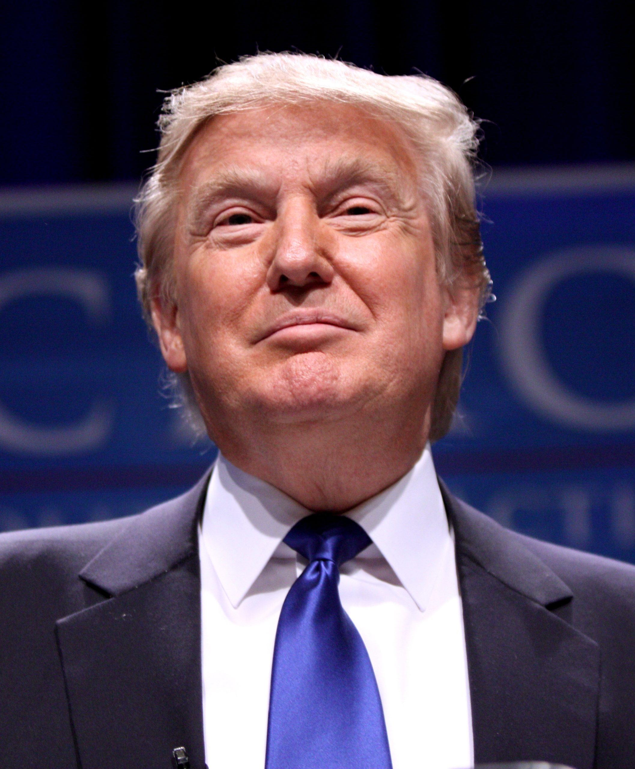A portrait photo of former US president Donald Trump.
